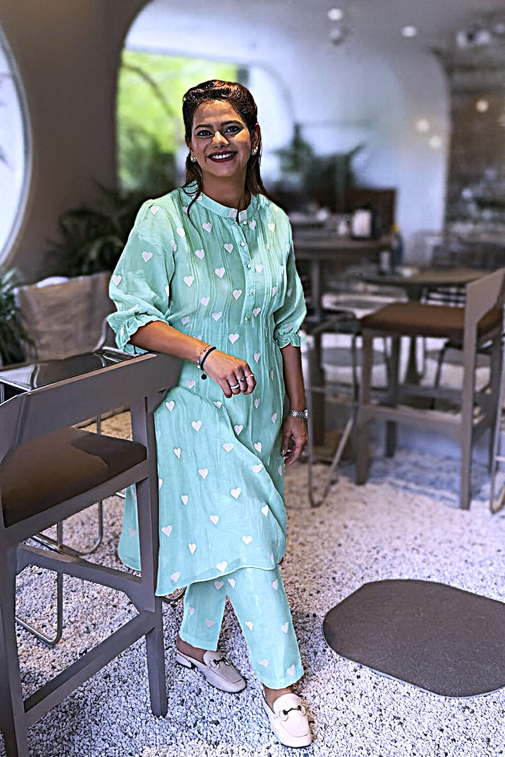 Hearts Cotton Chanderi Cord