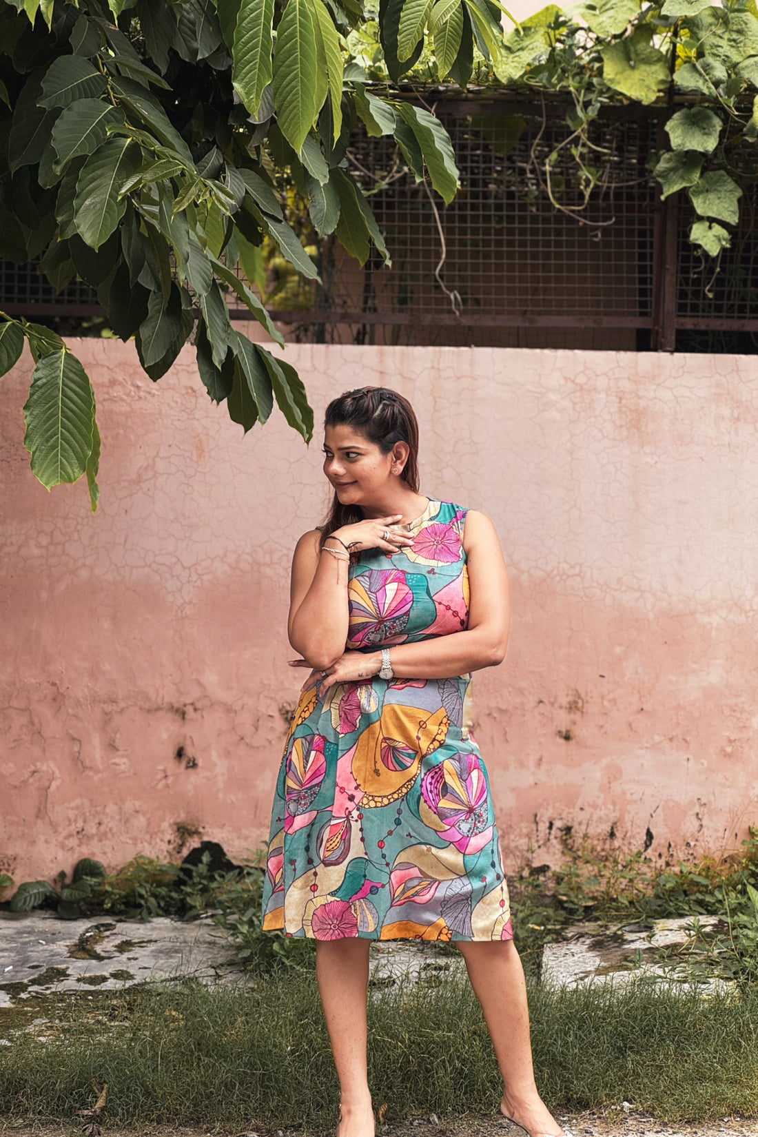 Floral Chinon Dress