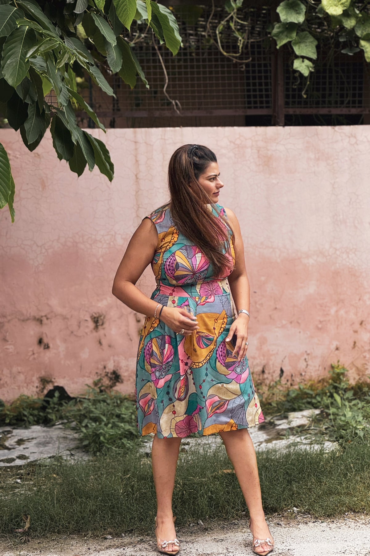 Floral Chinon Dress