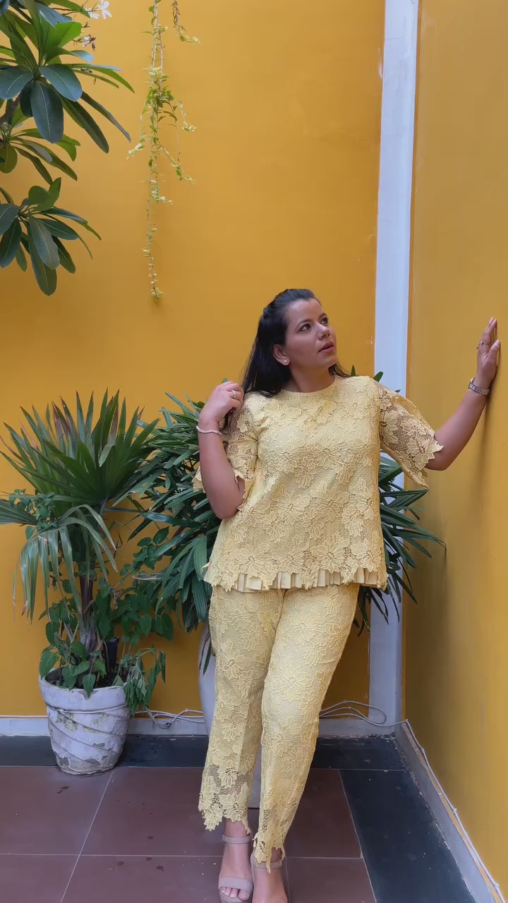 Yellow Knitknot Co-ord